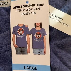 BN Unisex Disney t-shirt with Disney 100 and Mickey Mouse, Rare